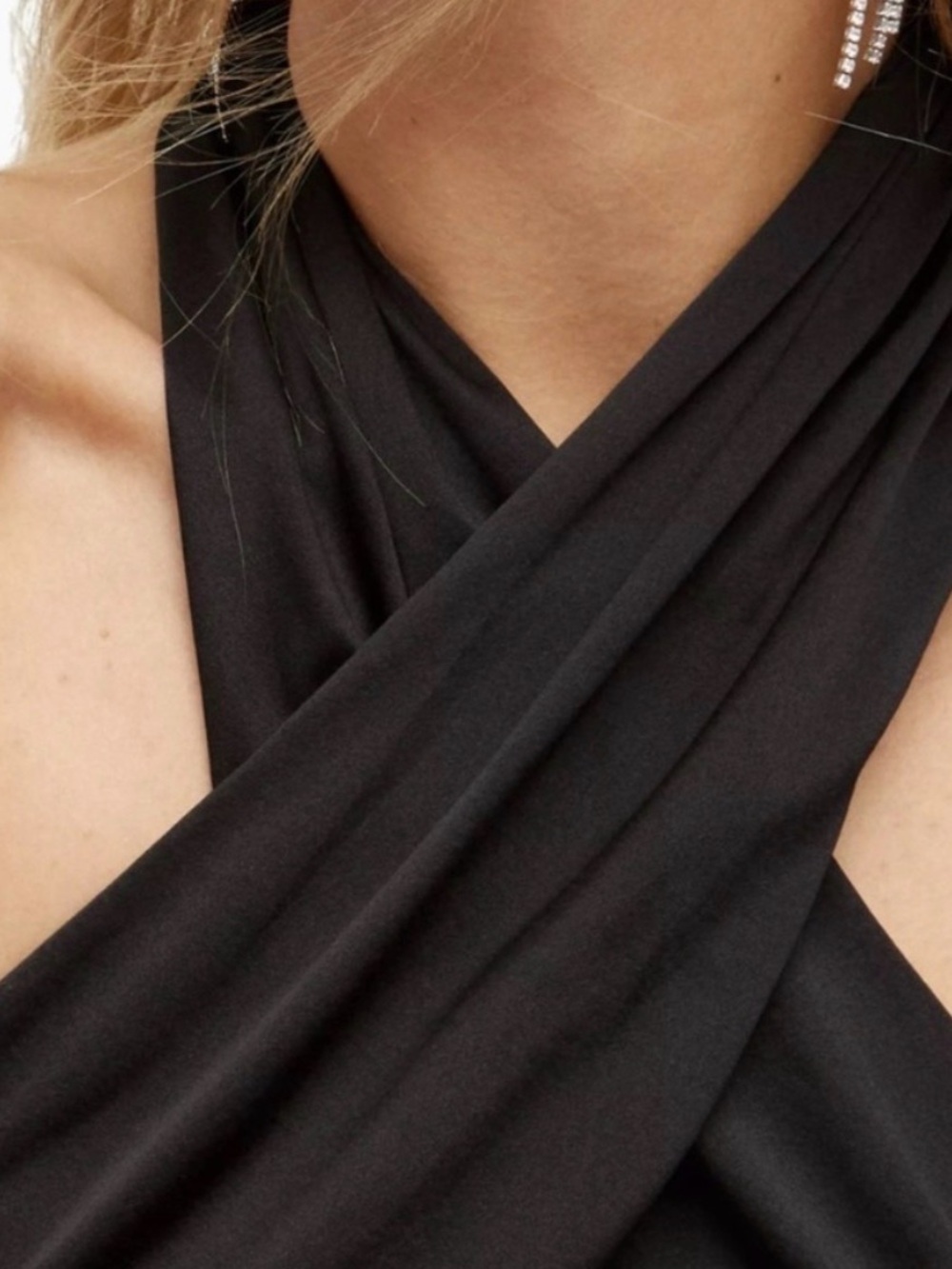 Veronica Beard Black Halter Cross-Neck Maxi Dress - Picture 5 of 9